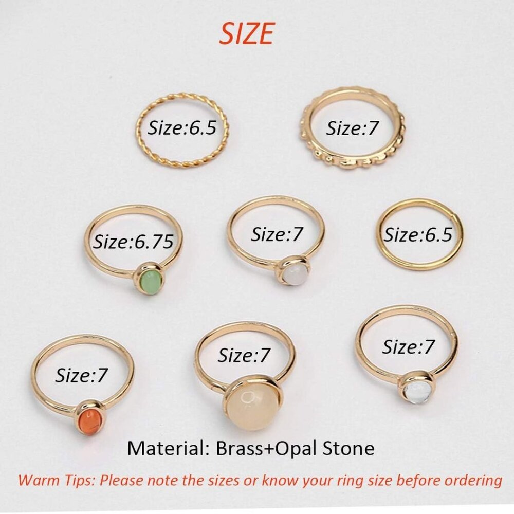 7-19pcs Silver Star Moon Knuckle Ring Set for Women Vintage Stackable Midi Finge - Picture 6 of 6